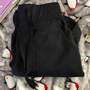 black scrub pants